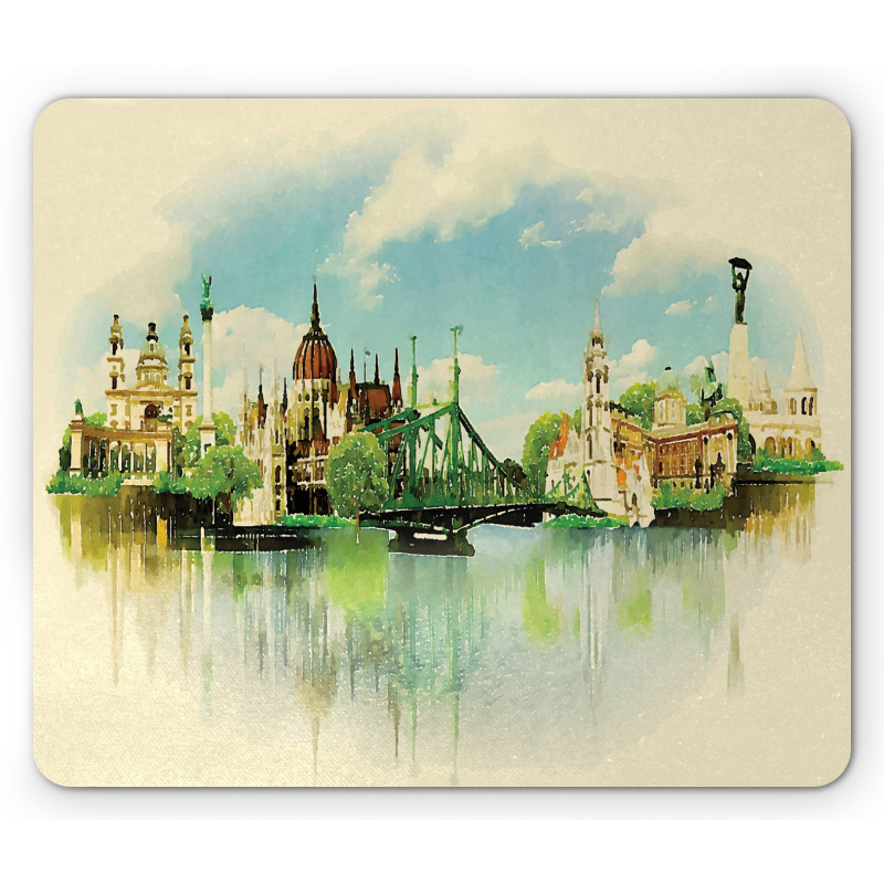 Watercolor Old Budapest Mouse Pad