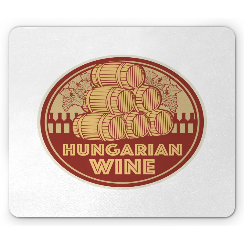 Vintage Hungarian Wine Text Mouse Pad