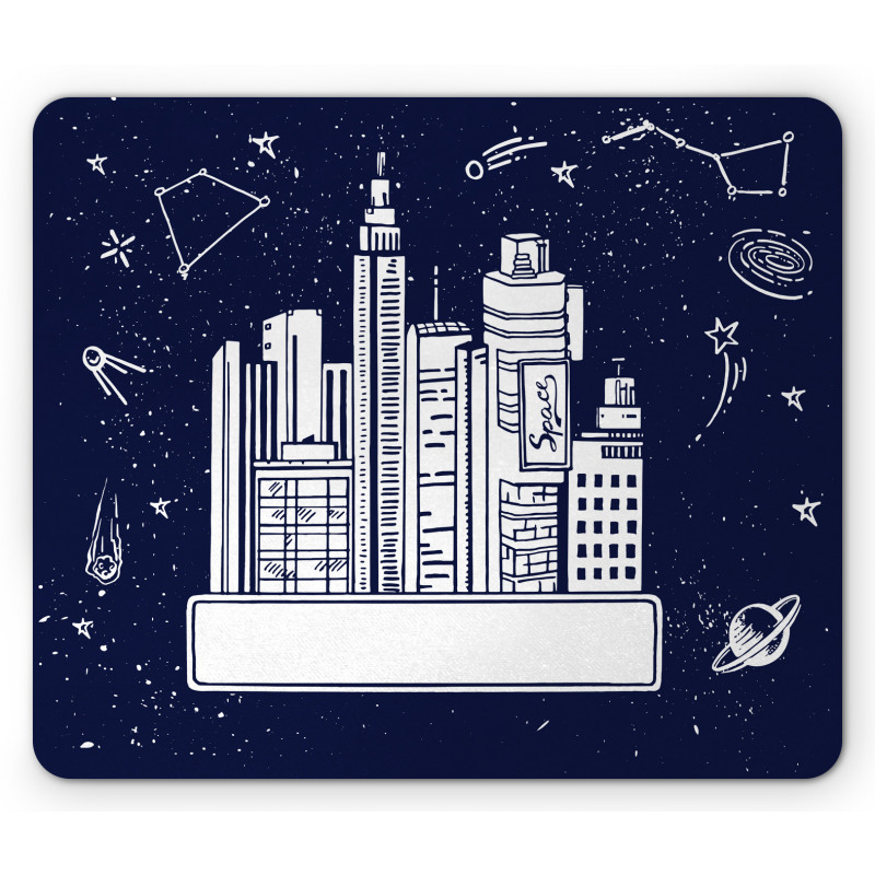 Megacity in Space Doodle Mouse Pad