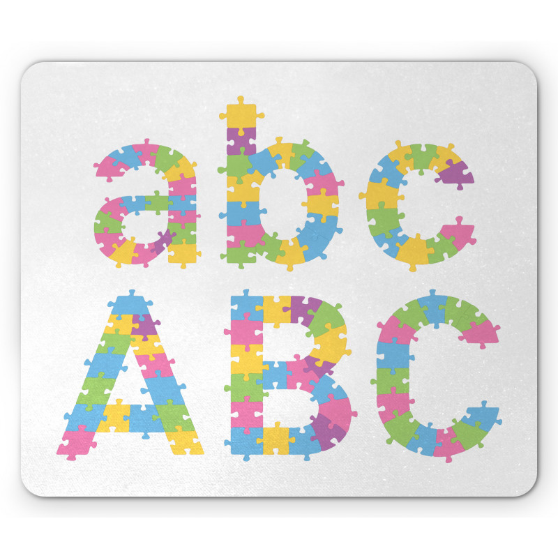 Colorful Jigsaw Letters Mouse Pad