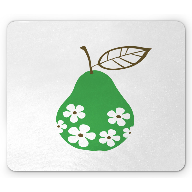 Fruit with Daisy Flower Blooms Mouse Pad