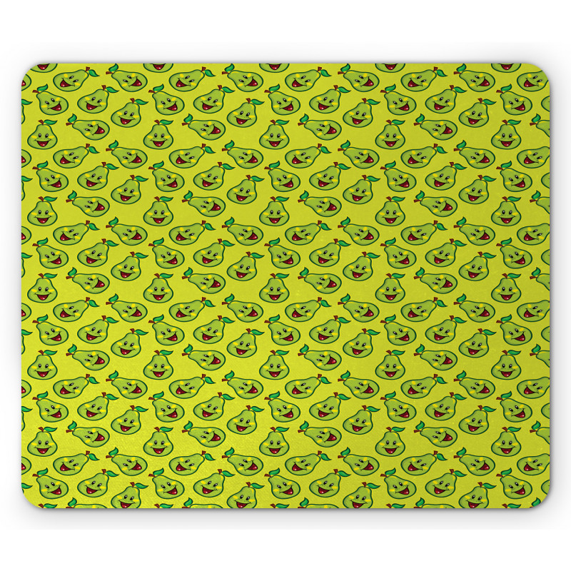 Happy Smiling Fruits Cartoon Mouse Pad