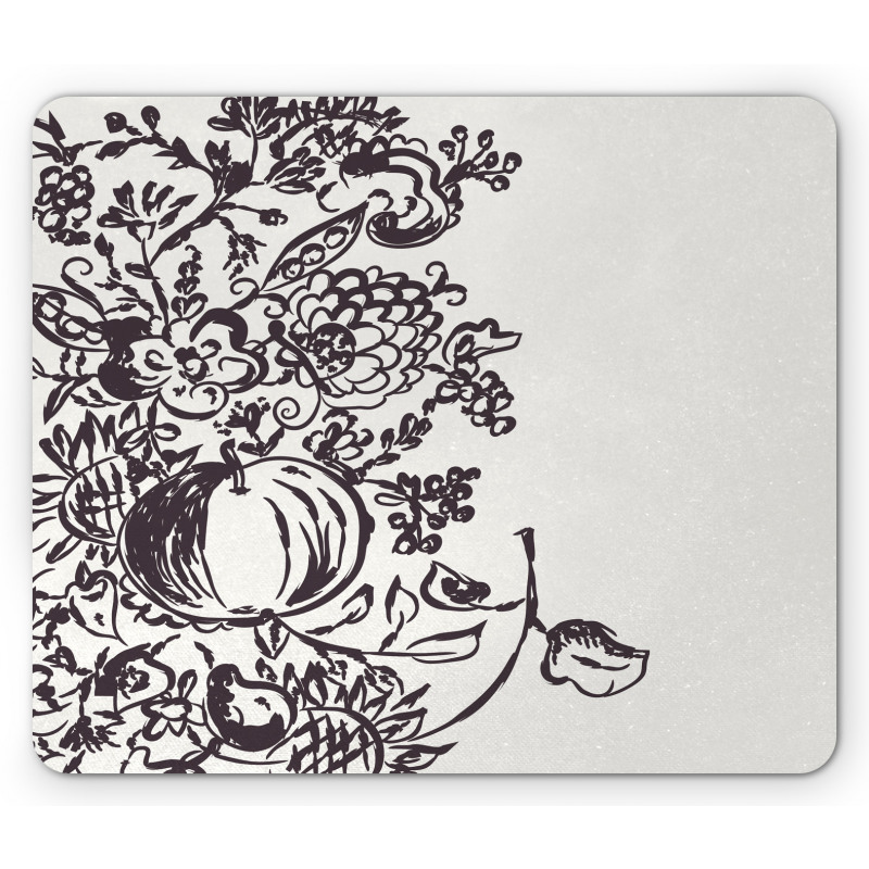 Drawn Sketch of Fruits Mouse Pad