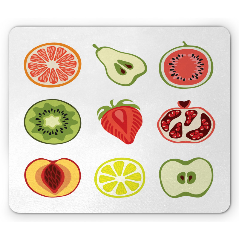 Kiwi Strawberry Apple Peach Mouse Pad