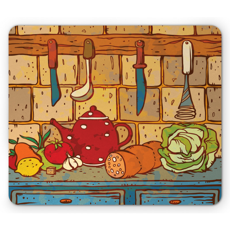 Kitchen Table Cuisine Theme Mouse Pad