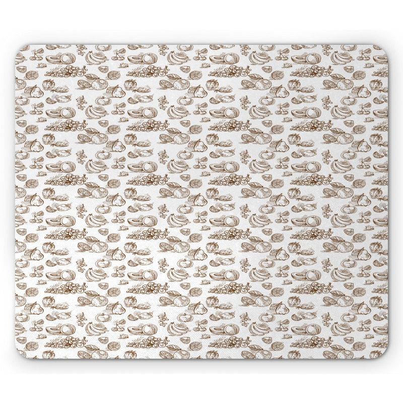 Hand Drawn Nature Fresh Foods Mouse Pad