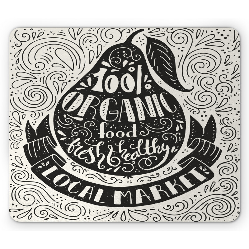 Retro Organic Food Graphic Mouse Pad