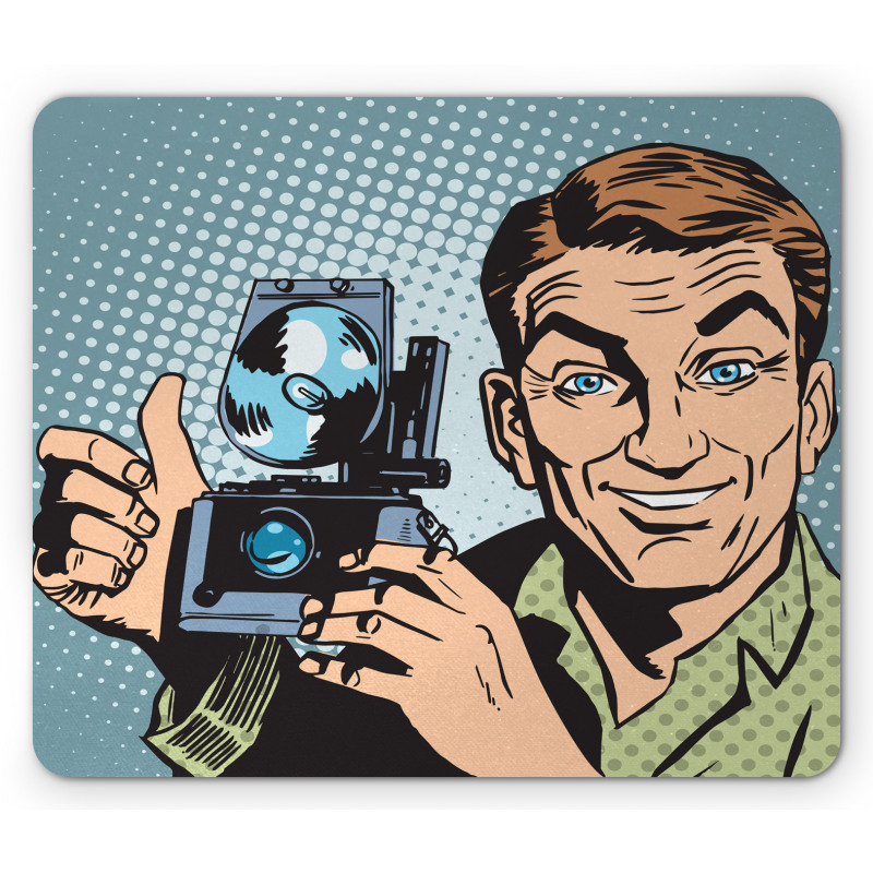 Comic Strip Photographer Mouse Pad