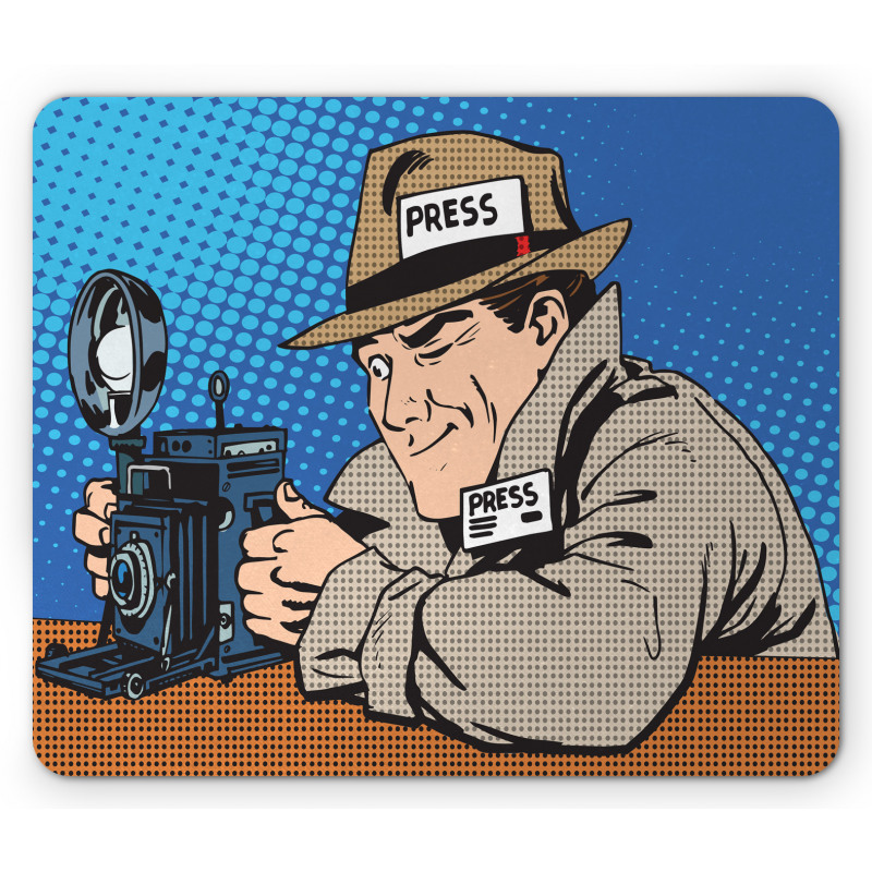 Press Journalist Pop Art Mouse Pad