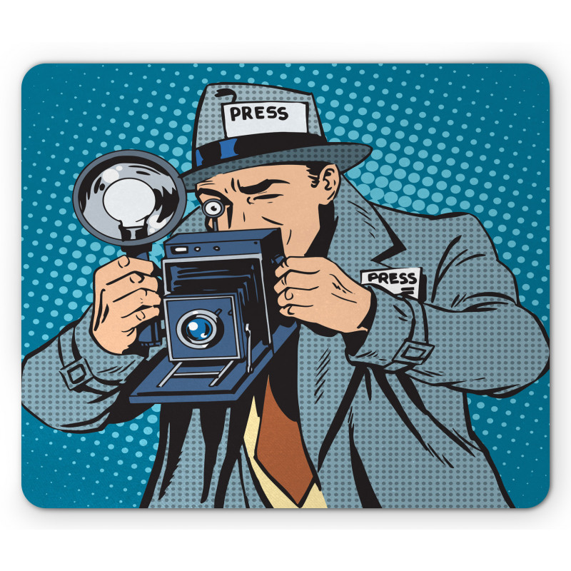 Comic Photographer Man Mouse Pad