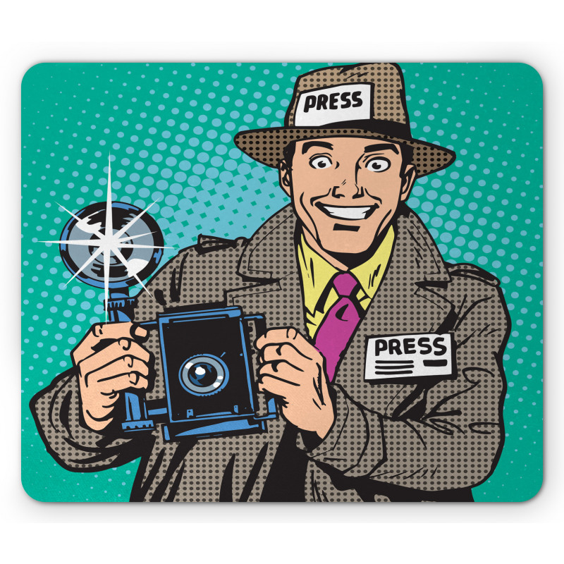 Press Reporter Pop Art Mouse Pad