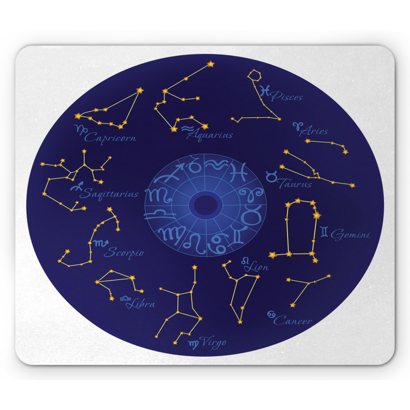 Round Shape Astrology Map Mouse Pad