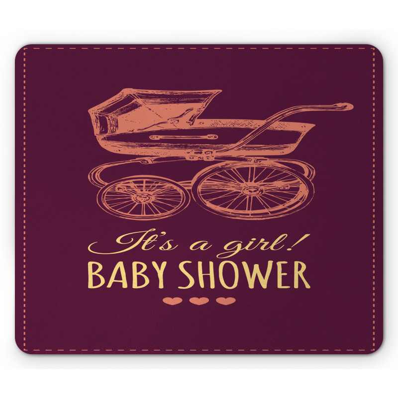 Retro Stroller Girl Mouse Pad