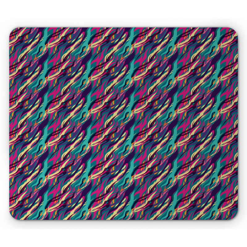 Wavy Diagonal Look Stripes Mouse Pad