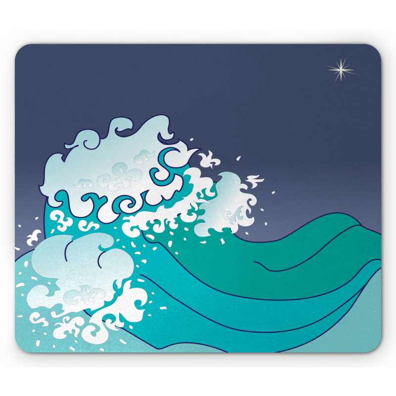 Ocean Curl Sea Waves Mouse Pad