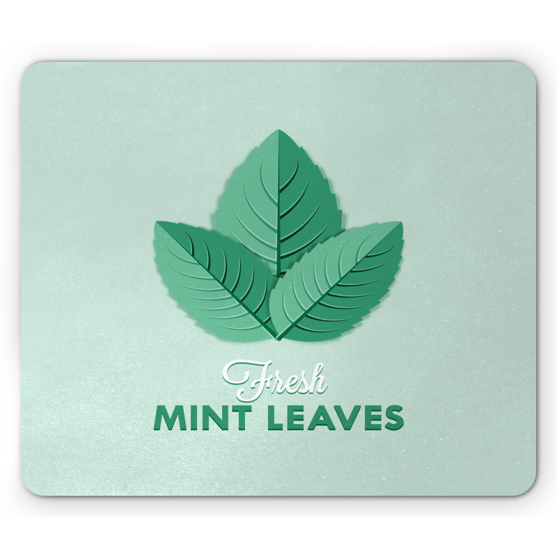 Fresh Mint Leaves Calligraphy Mouse Pad