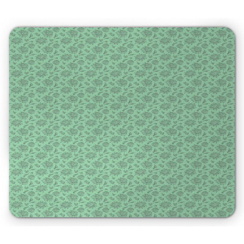 Botanical Floral Plants Herbal Mouse Pad