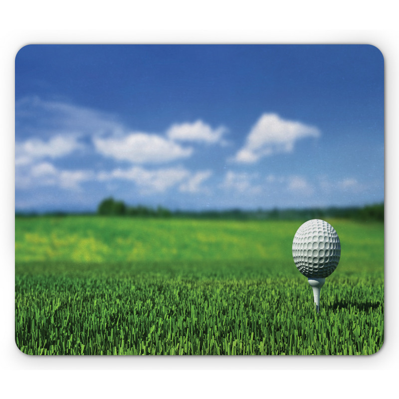 Golf Ball on Tee on the Grass Mouse Pad