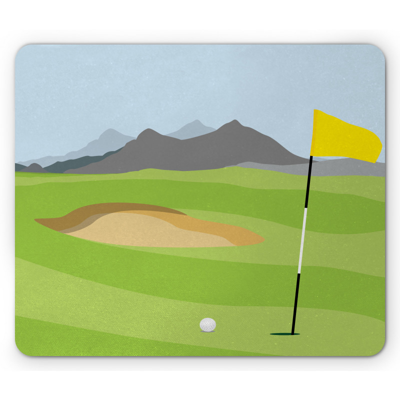 Teeing Box and Flag Golf Field Mouse Pad