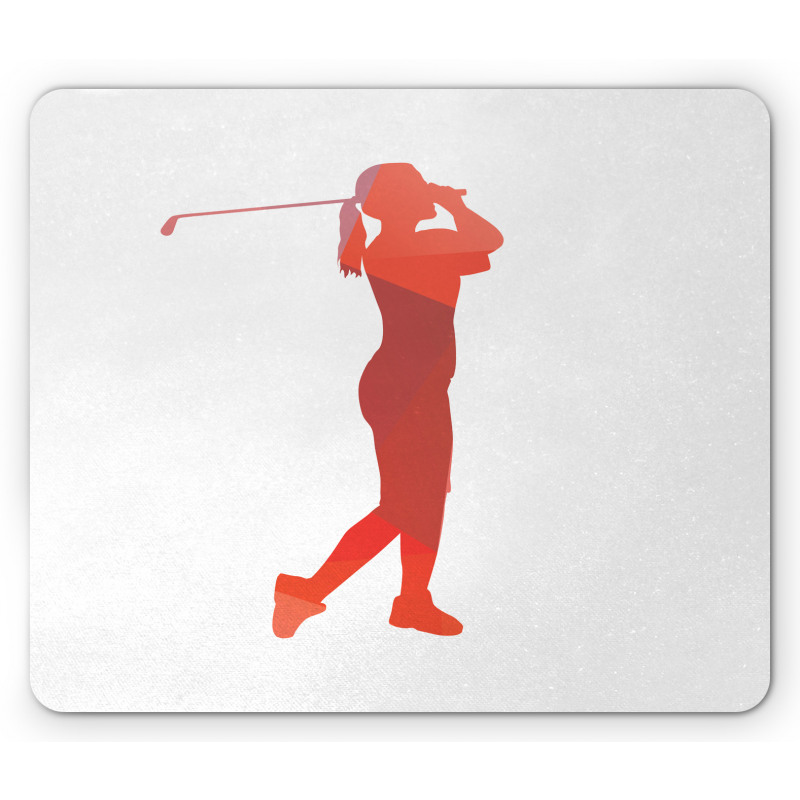 Silhouette of a Woman Player Mouse Pad