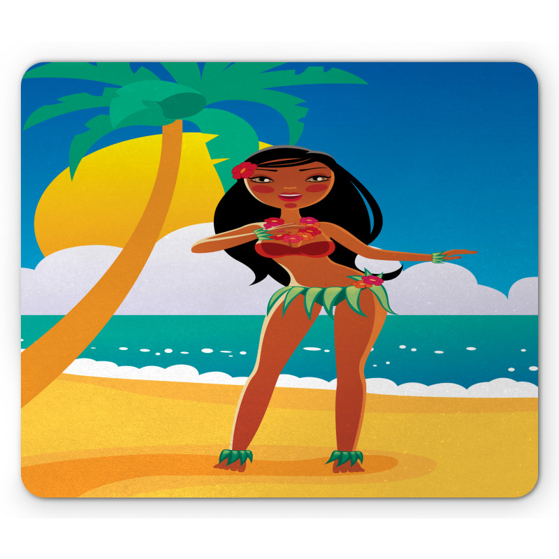 Hawaiian Woman Dancing Mouse Pad