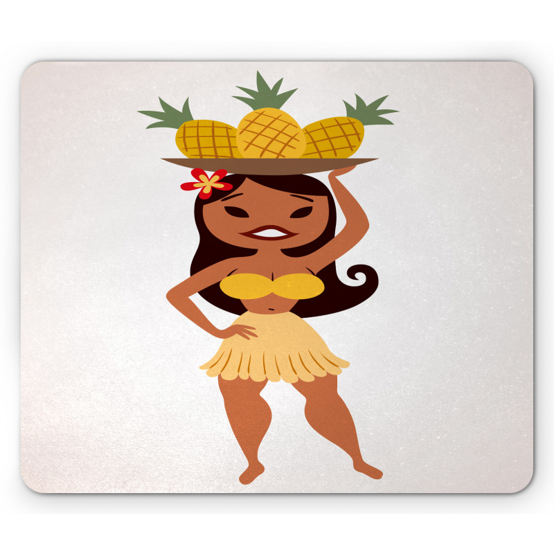 Tropical Girl Pineapples Mouse Pad