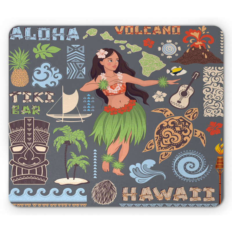 Tribal Aloha Retro Folks Mouse Pad