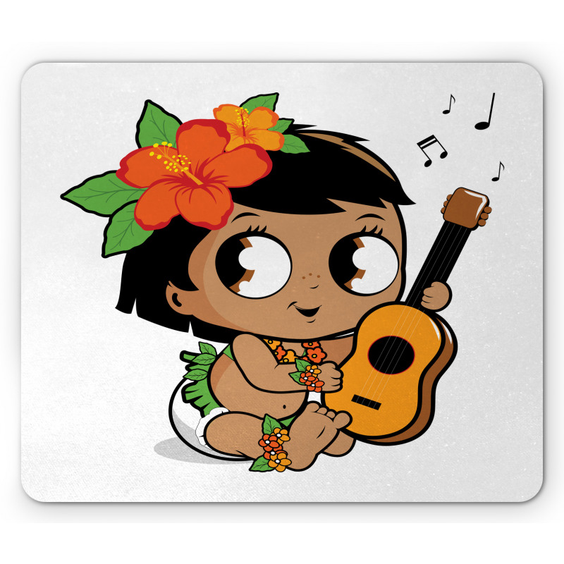 Girl Playing the Ukelele Mouse Pad