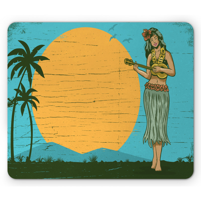 Playing Ukulele Sunbeams Mouse Pad