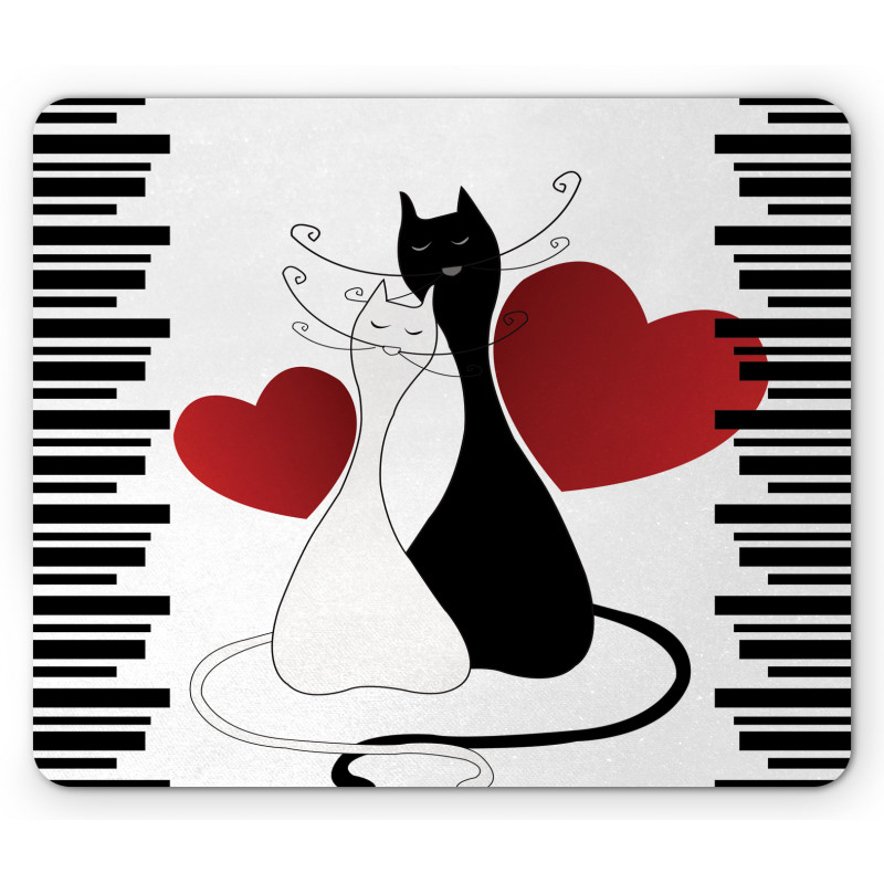 Romantic Couple Pet Kitten Mouse Pad