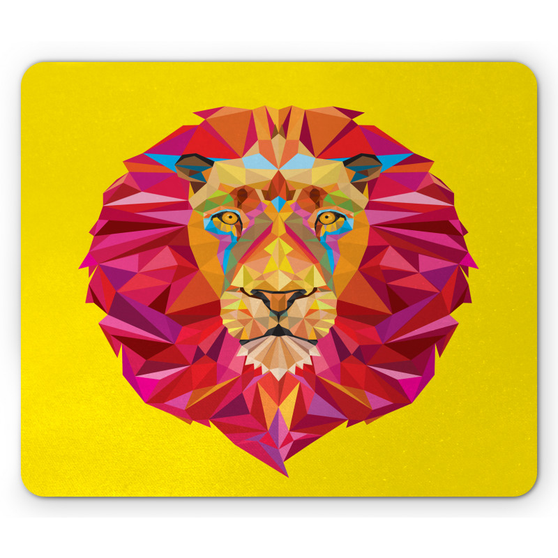 Geometric Lion Face Mouse Pad