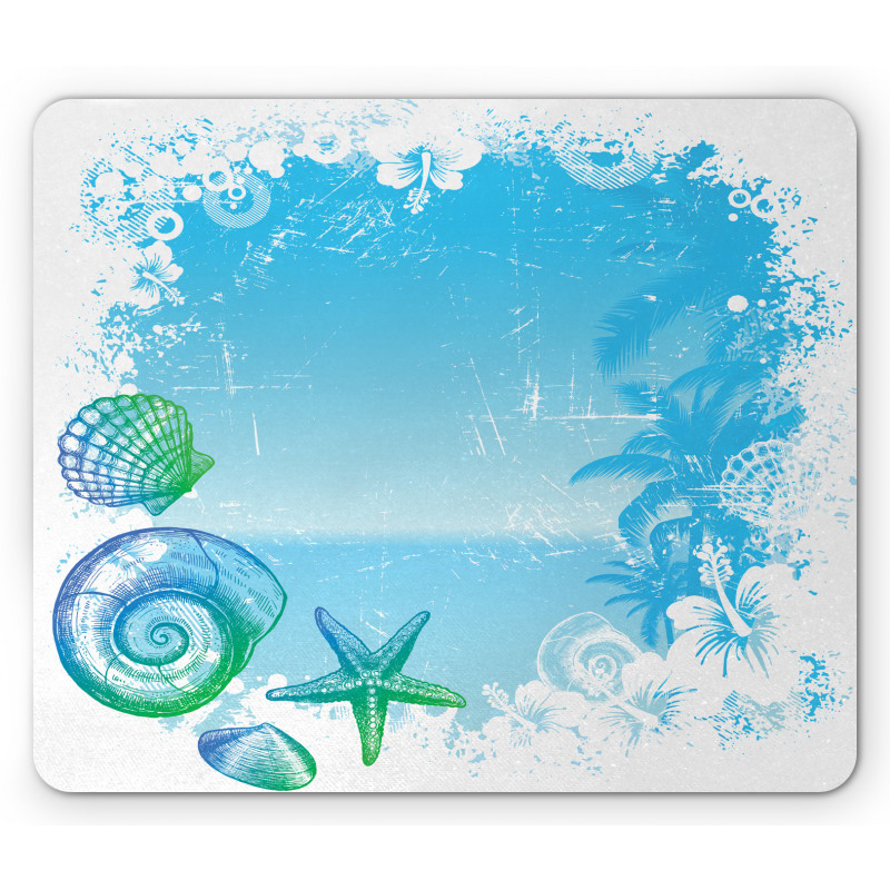 Hibiscus Tropical Seashells Mouse Pad