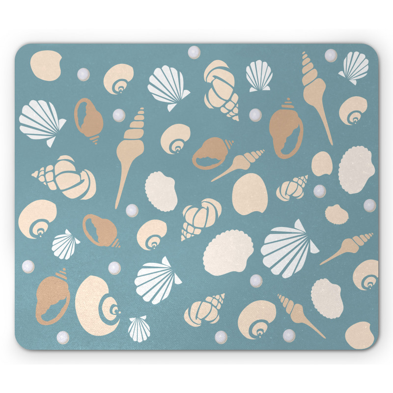 Various Aquatic Seashells Mouse Pad