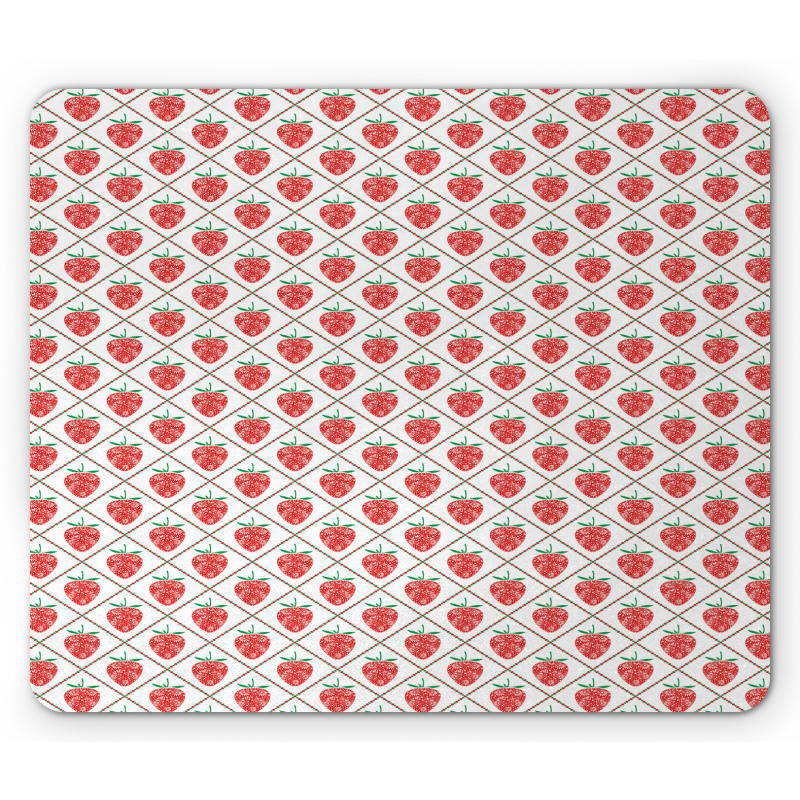 Strawberry Rhombus Dots Mouse Pad