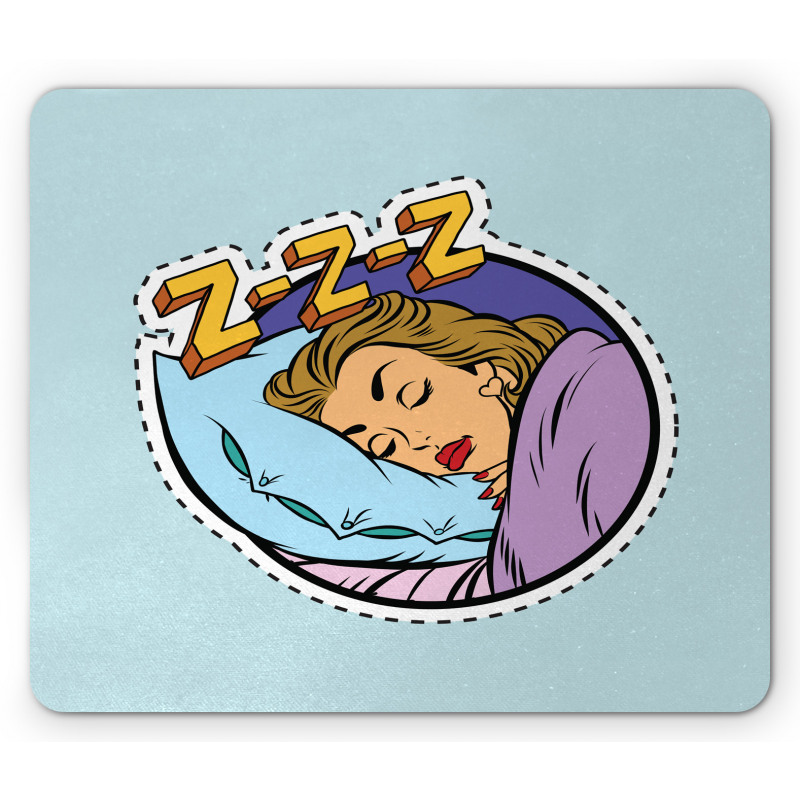 Comic Book Sleeping Girl Mouse Pad