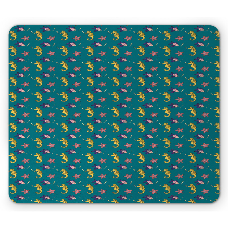 Childish Aquatic Life Art Mouse Pad