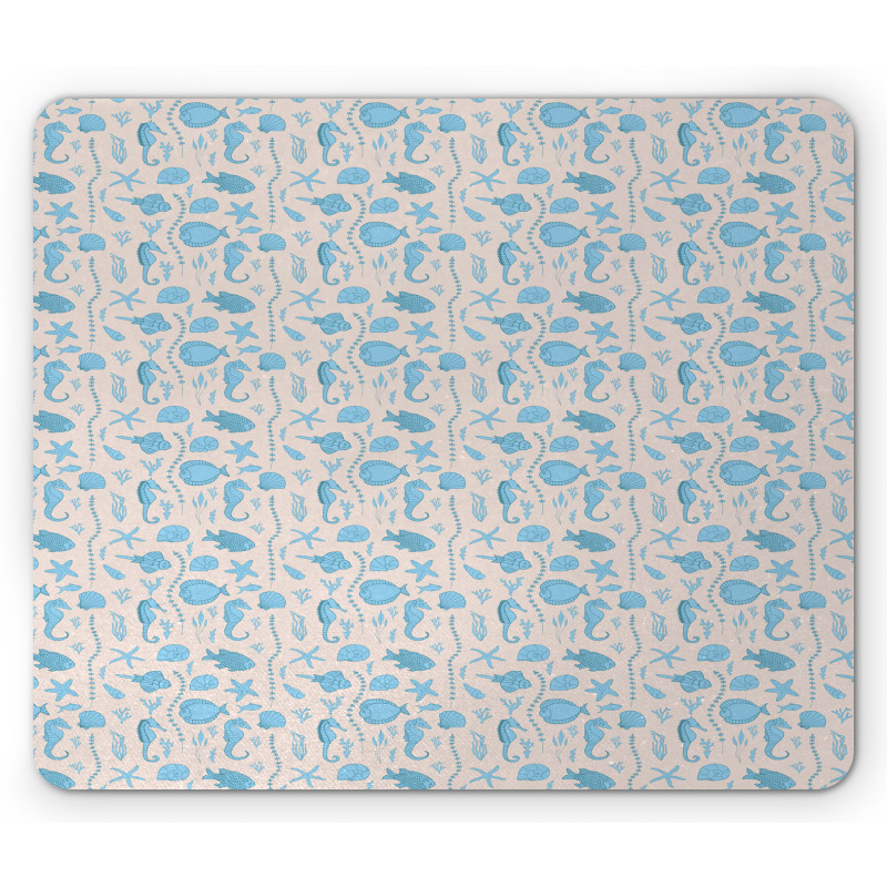 Sea Weeds Seahorses Fish Mouse Pad