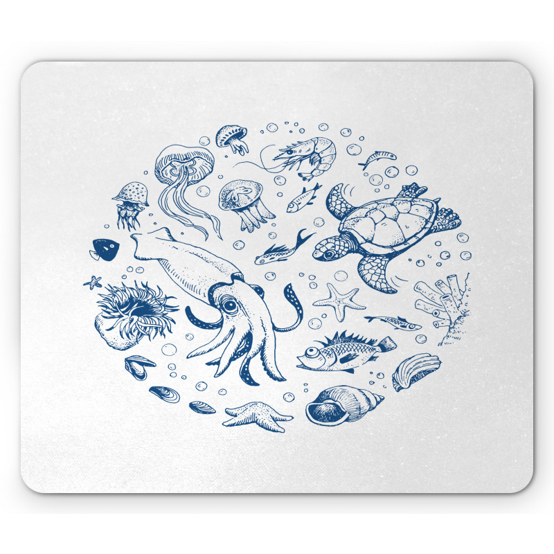 Jellyfish Turtle and Shell Mouse Pad