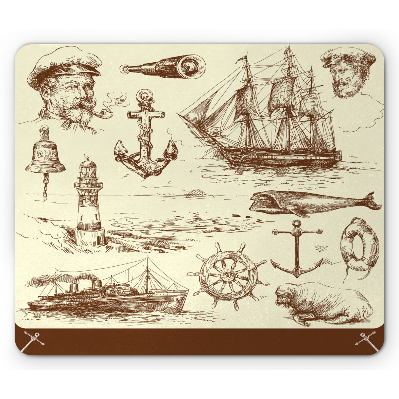 Oceanic Drawing Effect Mouse Pad
