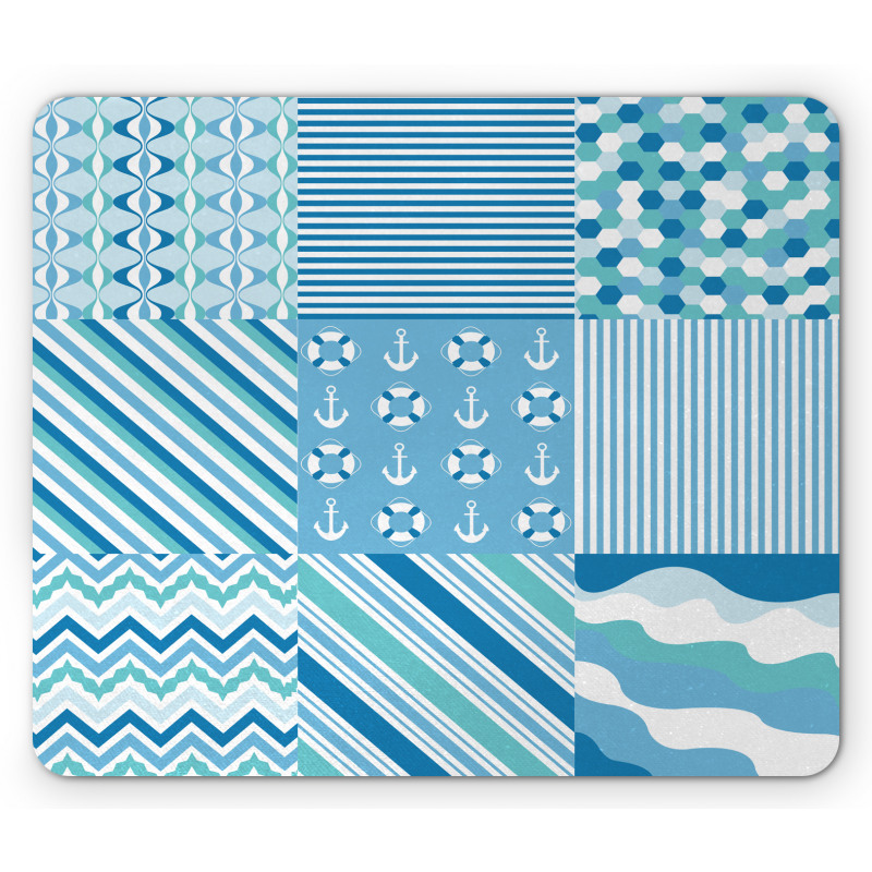 Zigzags Wavy Anchor Mouse Pad