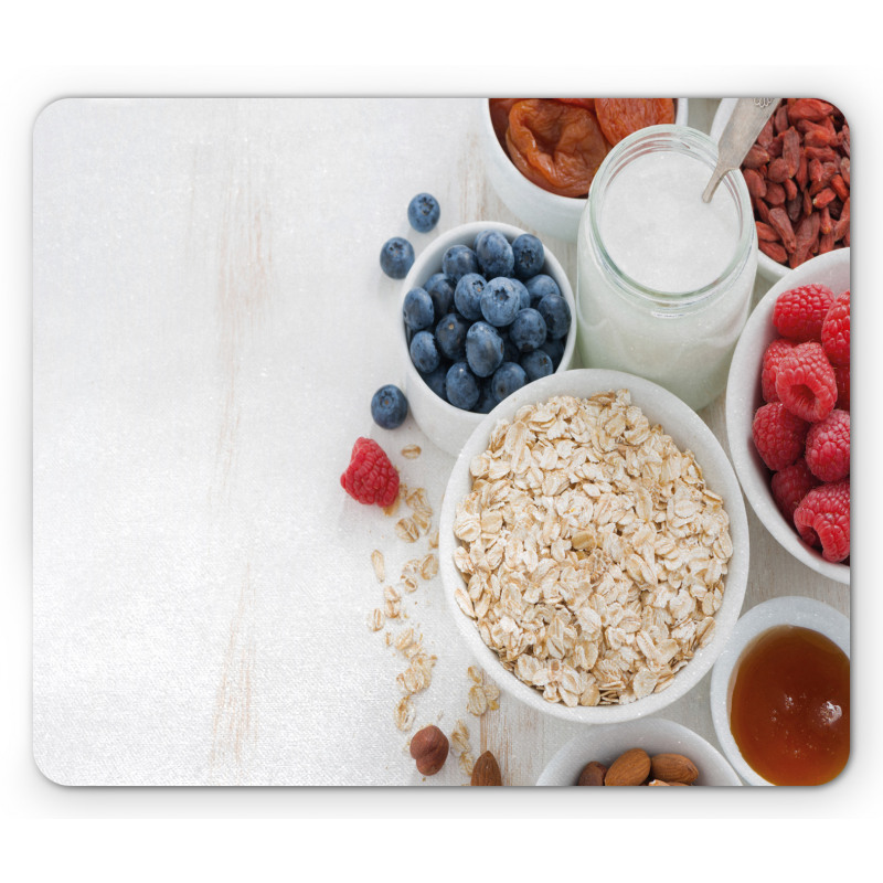 Porridge Milk and Fruits Mouse Pad