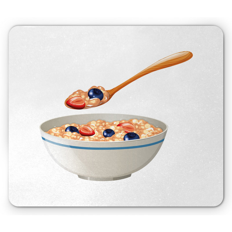 Spoon and Bowl of Porridge Mouse Pad