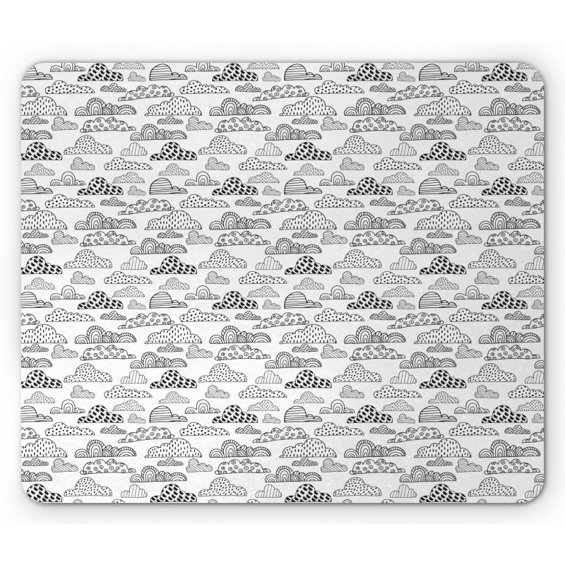 Monochrome Abstract Clouds Mouse Pad