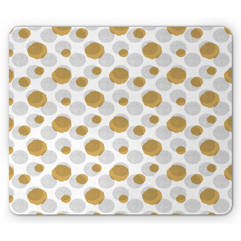 Brush Drawn Dots Rounds Mouse Pad
