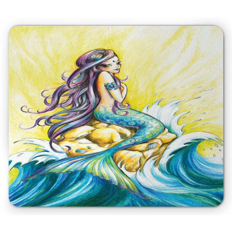 Fantasy Woman on Rock Mouse Pad