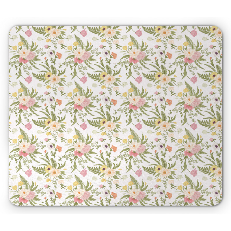 Vintage Pastel Flora Mouse Pad