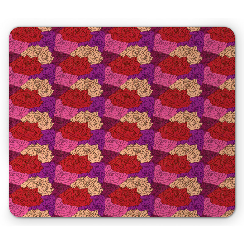 Dotted Colorful Floral Image Mouse Pad
