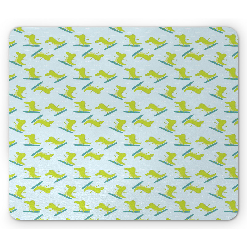 Surfing Happy Crocodile Mouse Pad