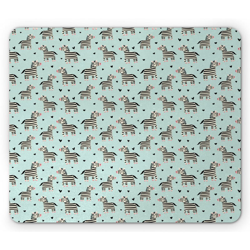 Animal and Tiny Hearts Mouse Pad