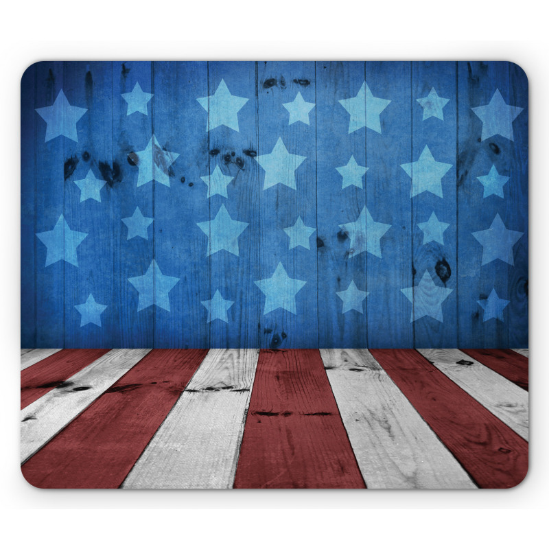 Grunge Stars Stripes Mouse Pad